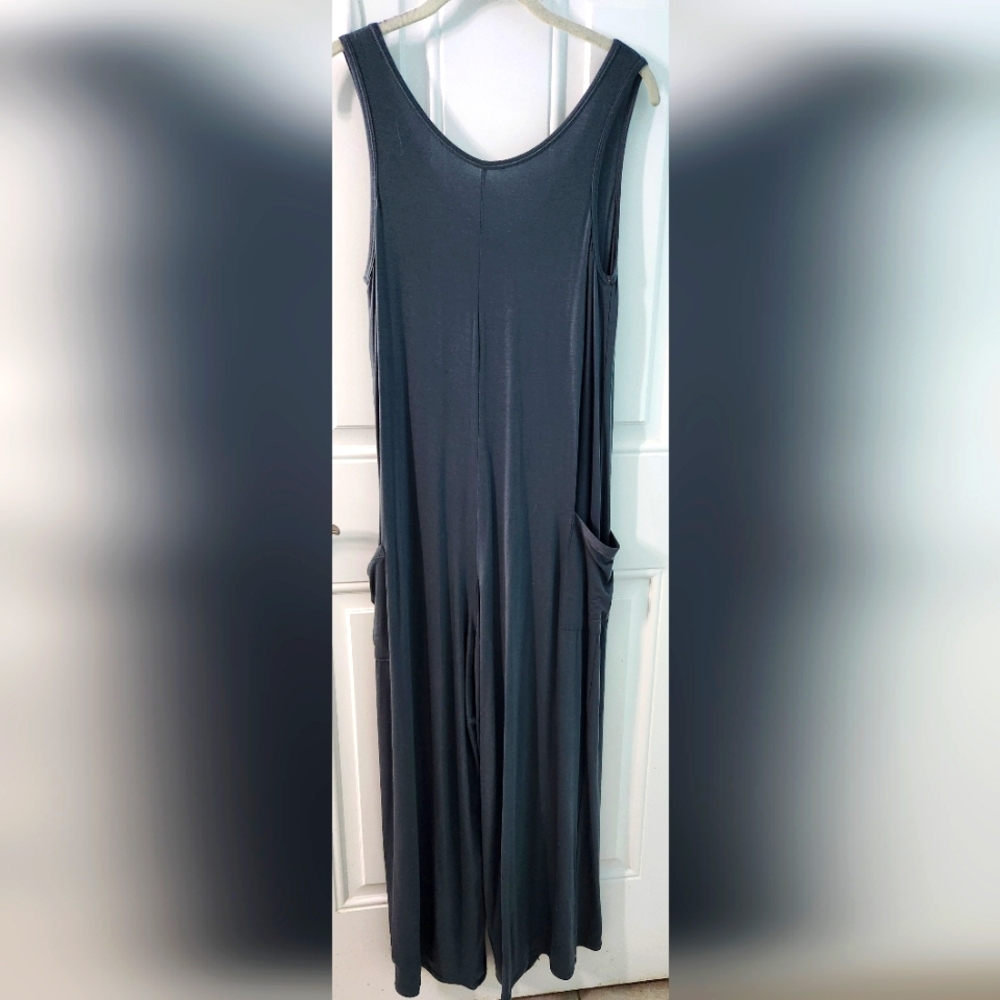 Paper Label NWOT Wide Leg Stretchy Jumpsuit XS Relaxed Fit Slate Sage